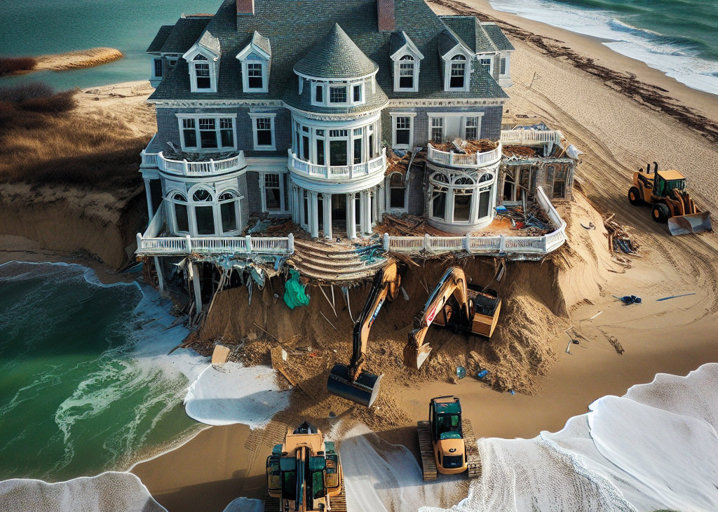 Demolition of Luxury Home Threatened by Cape Cod Bay Erosion