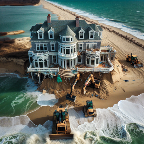 Demolition of Luxury Home Threatened by Cape Cod Bay Erosion