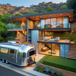Exquisite $4.4 Million Midcentury Modern Home in Calabasas Features Airstream and Unique Shipping Container Conversion