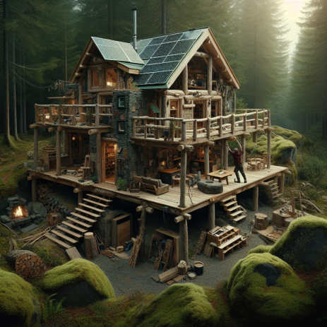 Man Transforms Abandoned Cabin into Off-Grid Haven with Hidden Underground Bunker in 3 Years