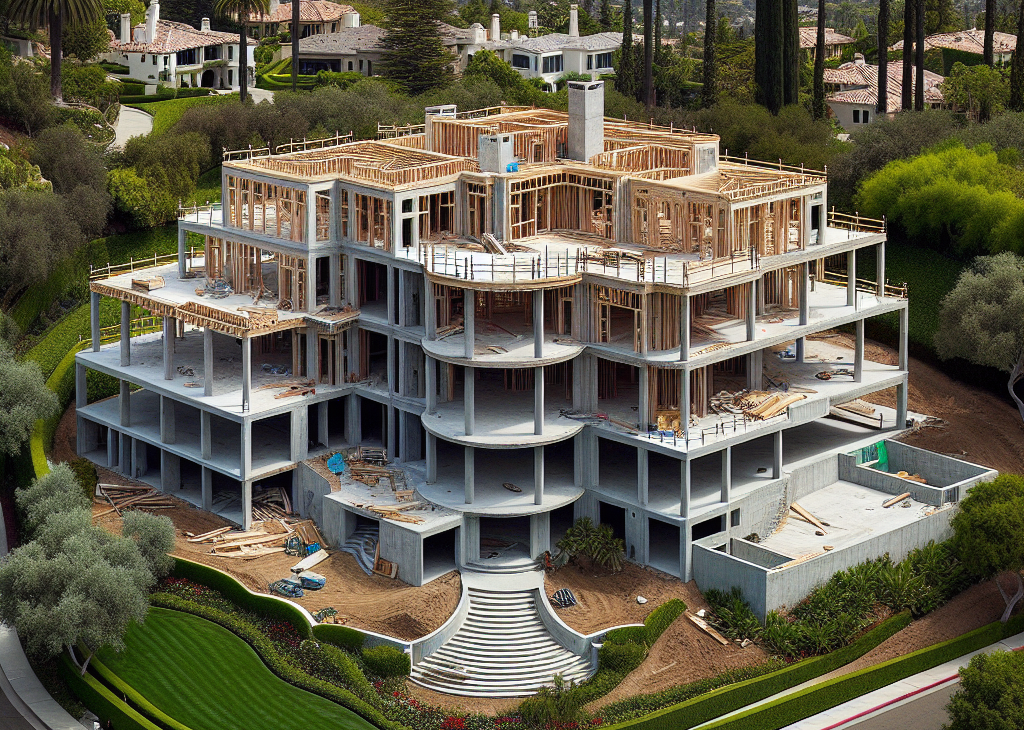 Unfinished Beverly Hills Mansion with Only a Basement Listed for $32 Million